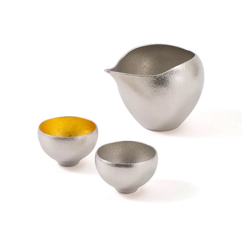Madoka Round Pewter Sake Set